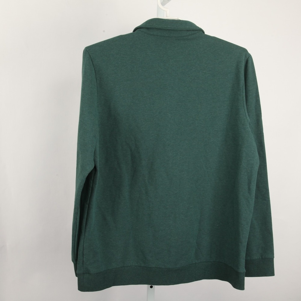 Criquet Men's XXL Green Long Sleeve Polo Sweater Pullover Kangaroo Pocket Cotton - Picture 3 of 11